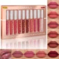 CAKAILA 10pcs/set Nude Lip Gloss Matte Velvet Lipstick Waterproof Long-lasting  Liquid Lipstick Women Moist Lip Tint