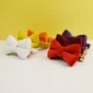 Velvet Cat Collar Personalized Customized ID Tag Kitten Collars Necklace Bell Bow tie Custom Small  Collar 2