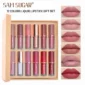 SAM SUGAR 12pcs/set muticolor Book Lip Gloss Set Matte Velvet Non-stick Cup longlasting waterproof easy color Lip gloss lipstick